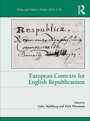 cover image of European Contexts for English Republicanism
